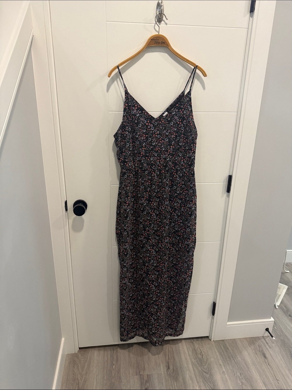 Divided Black Floral dress size 12